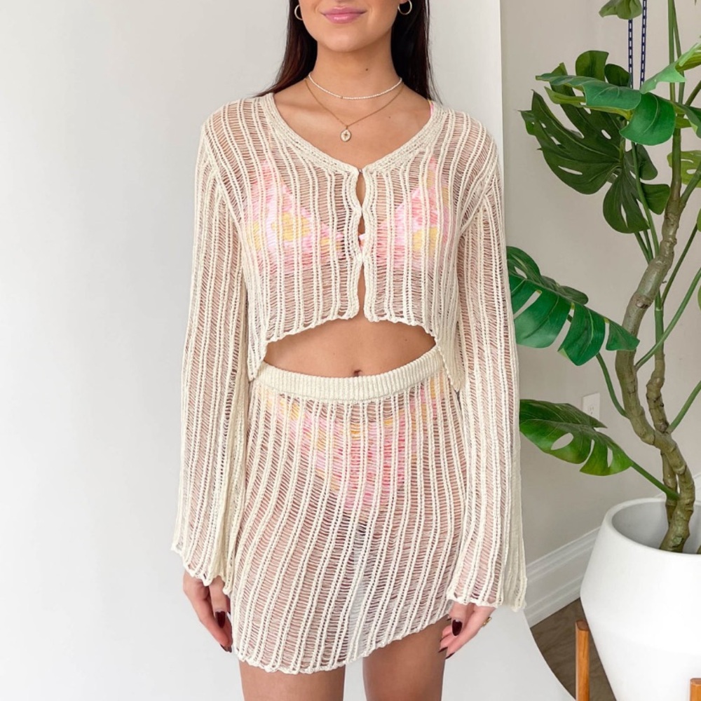 TAHITI KNIT SKIRT AND TOP COVER UP SET